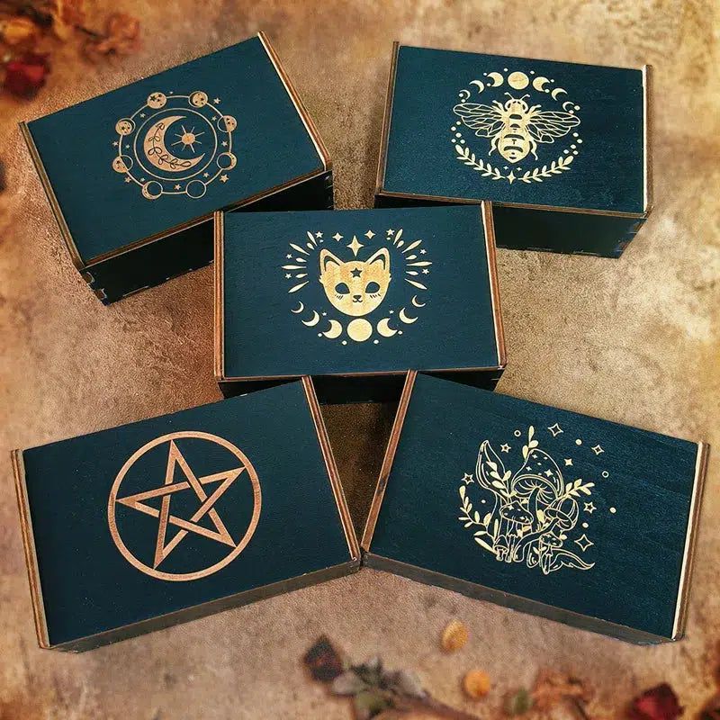 Witch Wood Storage Box Tarot Cards Storage Box Crystal Jewelry Box-MoonChildWorld