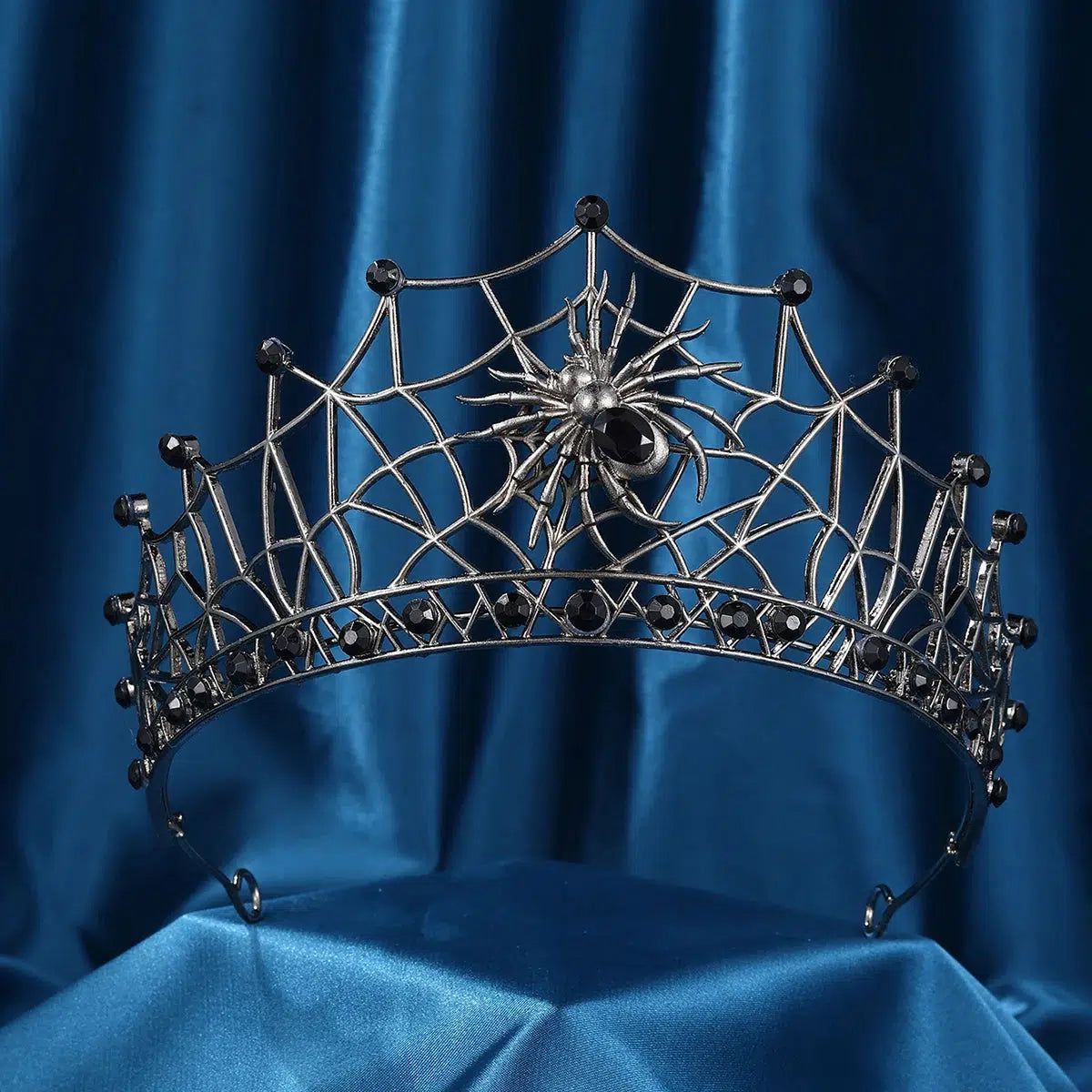 Gothic Spider Crystal Crown Witchy Tiaras for Halloween - Gothic Hair Accessories-MoonChildWorld