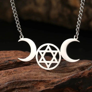 Triple Moon Necklace Wicca Jewelry