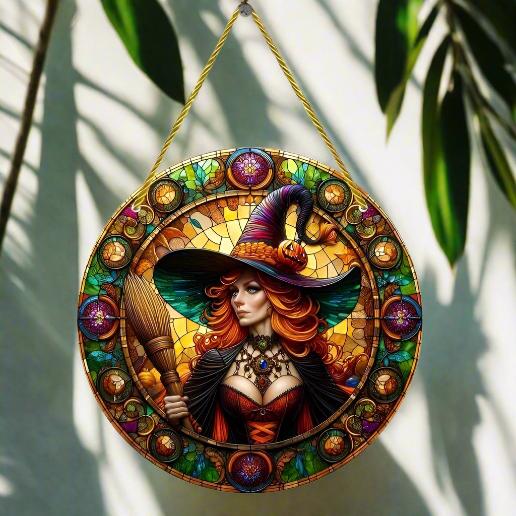 Halloween Witch Suncatcher Witchy Window Hanging Decor-MoonChildWorld