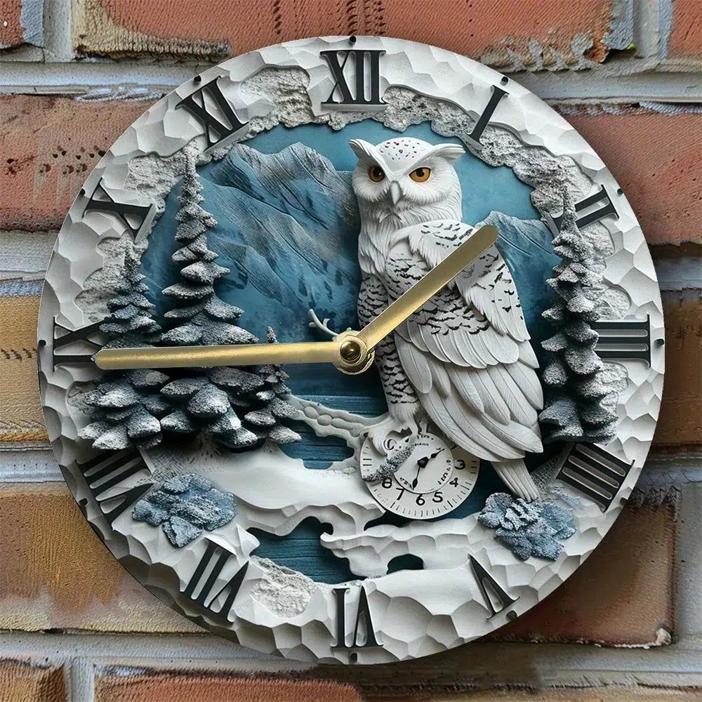 Elegant Owl Wall Clock Mystic Wall Clock Pagan Yule Decor-MoonChildWorld