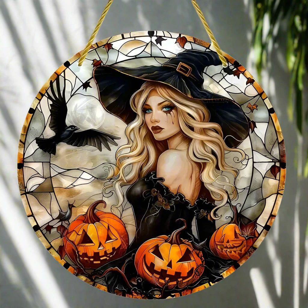 Enchanting Witch Wooden Sign Halloween Hanging Sign Mystic Wood Sign-MoonChildWorld