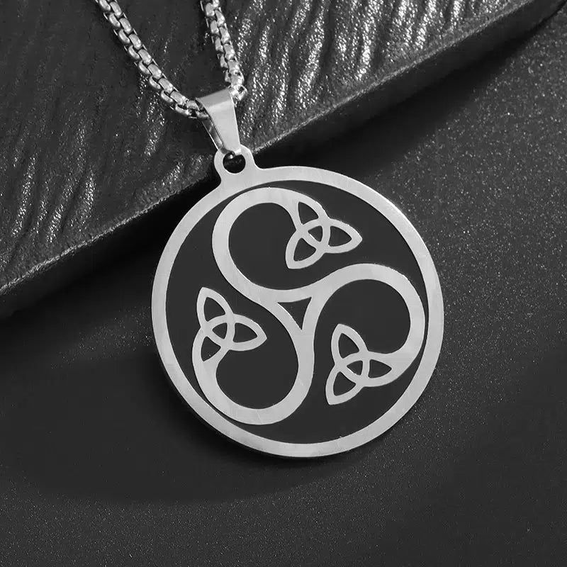 Spiral Celtic Triangle Knot Necklace Pagan Amulet Jewelry-MoonChildWorld
