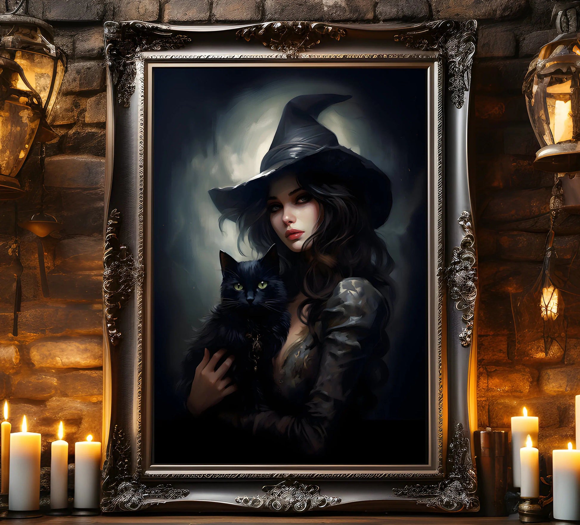 Gothic Spooky Haunted Mansion Posters Witch Canvas-MoonChildWorld