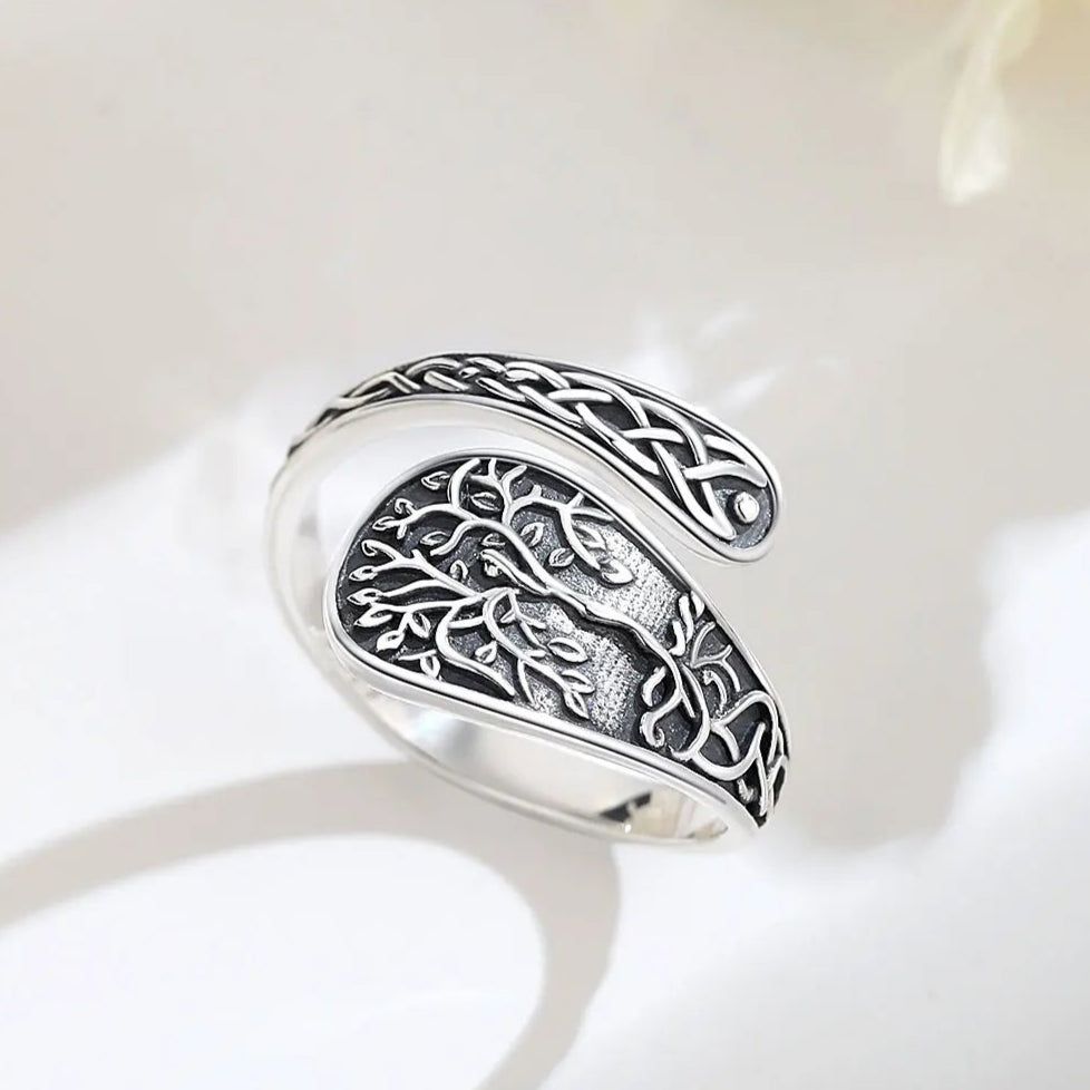 Pagan Tree of Life Ring Vintage Celtic Knot Witchcraft Ring Wiccan Jewelry-MoonChildWorld