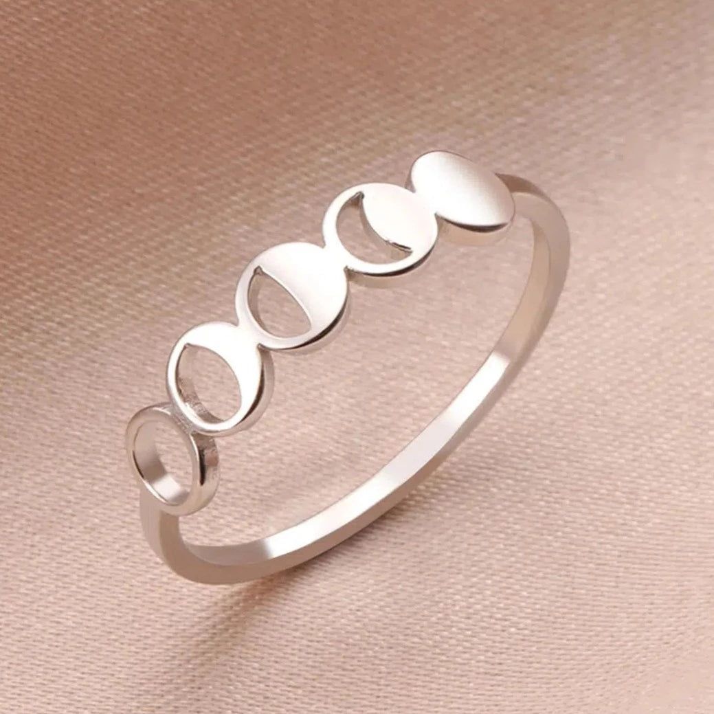 Lunar Moon Phase Ring Crescent Moon Rings-MoonChildWorld