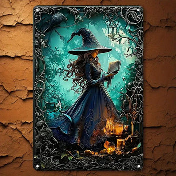 Dark Witch Metal Sign Witchy Wall Decor Gothic Halloween Welcome Sign