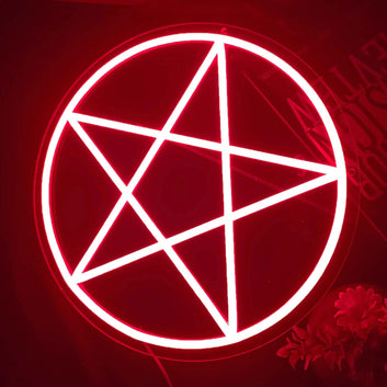 Wicca Pagan Pentagram LED Neon Light Sign Magic Pentacle Neon Sign Witchcraft Wall Decor