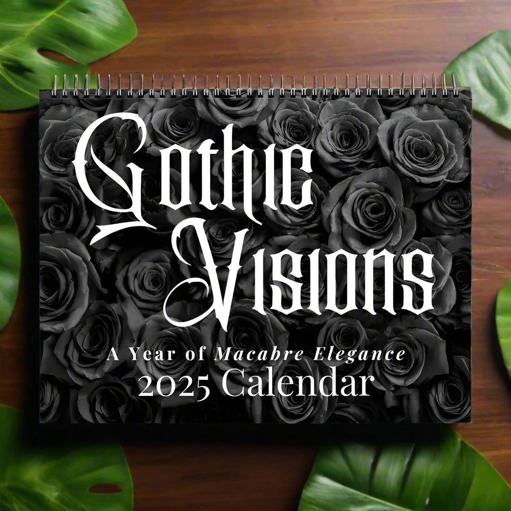 Gothic Calendar 2025 Monthly Calendar Gothic Horror Wall Calendar-MoonChildWorld