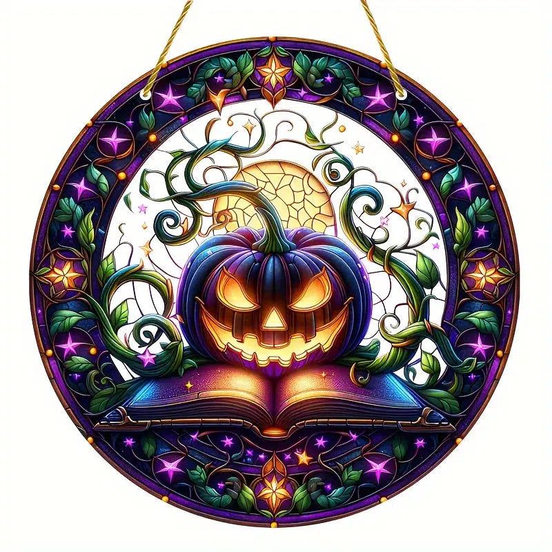 Halloween Pumpkin Suncatcher Spooky Halloween Home Decor-MoonChildWorld