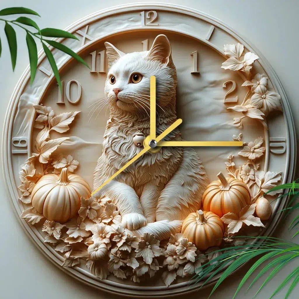 Abyssinian Cat Wall Clock for Cat Lovers Christmas Decorations-MoonChildWorld