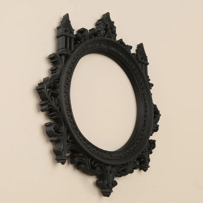 Gothic Carved Round Decorative Mirror Frame Halloween Wall Decoration