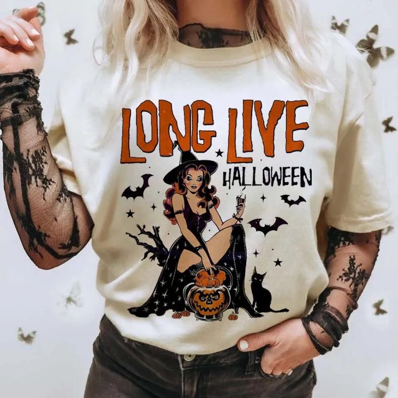 Vintage Witch T-shirt Funny Halloween T-shirt-MoonChildWorld