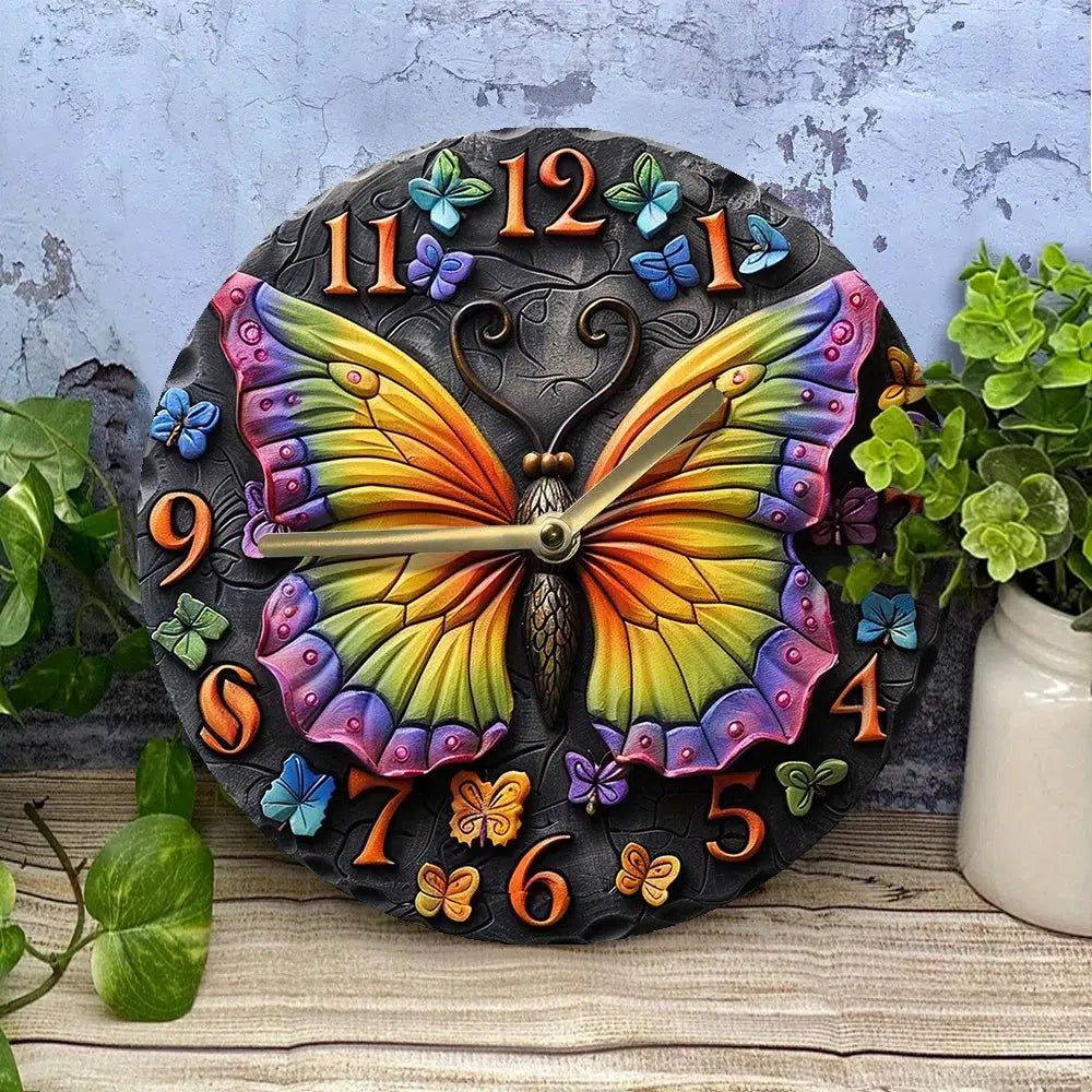 Whimsical Butterfly Wall Clock-MoonChildWorld