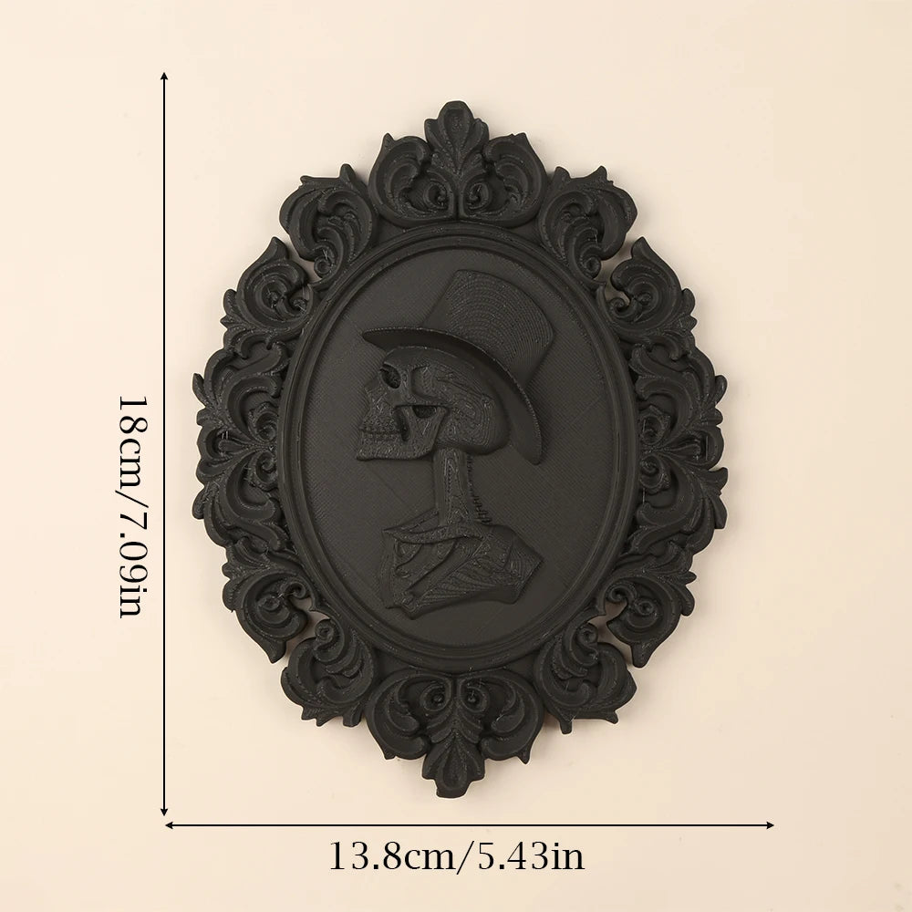 Retro Carved Gentleman Skull Wall Decorative Frame For Halloween Wall Decoration