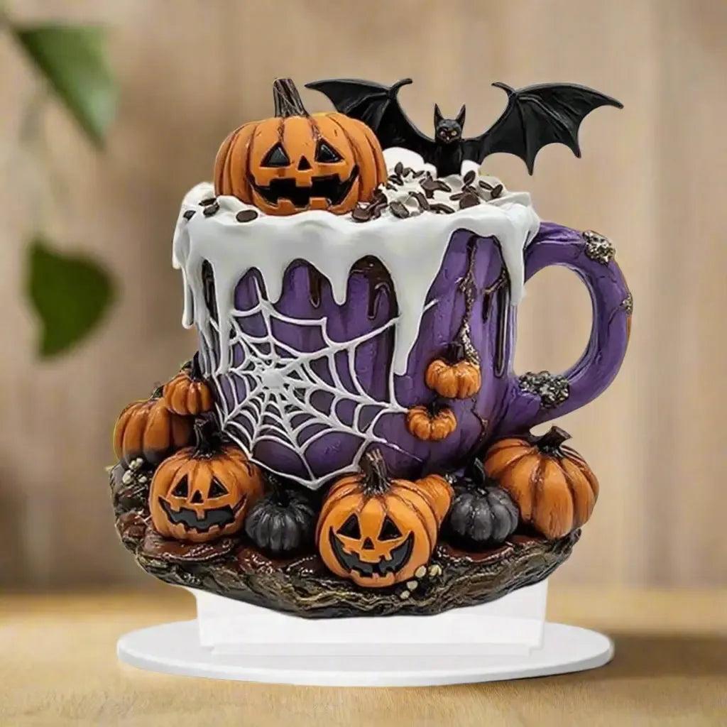 Gothic Crow Witch Raven 2D Flat Acrylic Table Ornaments Spooky Halloween Decorations-MoonChildWorld