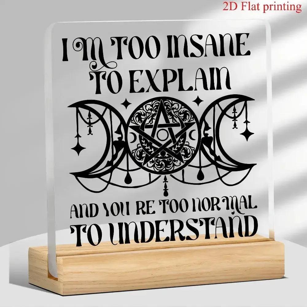 Witch Acrylic Desktop Decoration - Triple Moon Wicca Table Ornament-MoonChildWorld