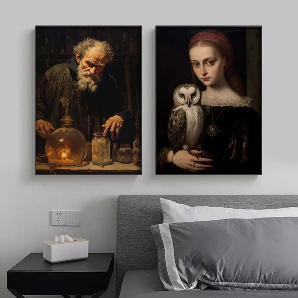 Dark Academia Art The Witch Wizard Poster Gothic Wall Art-MoonChildWorld