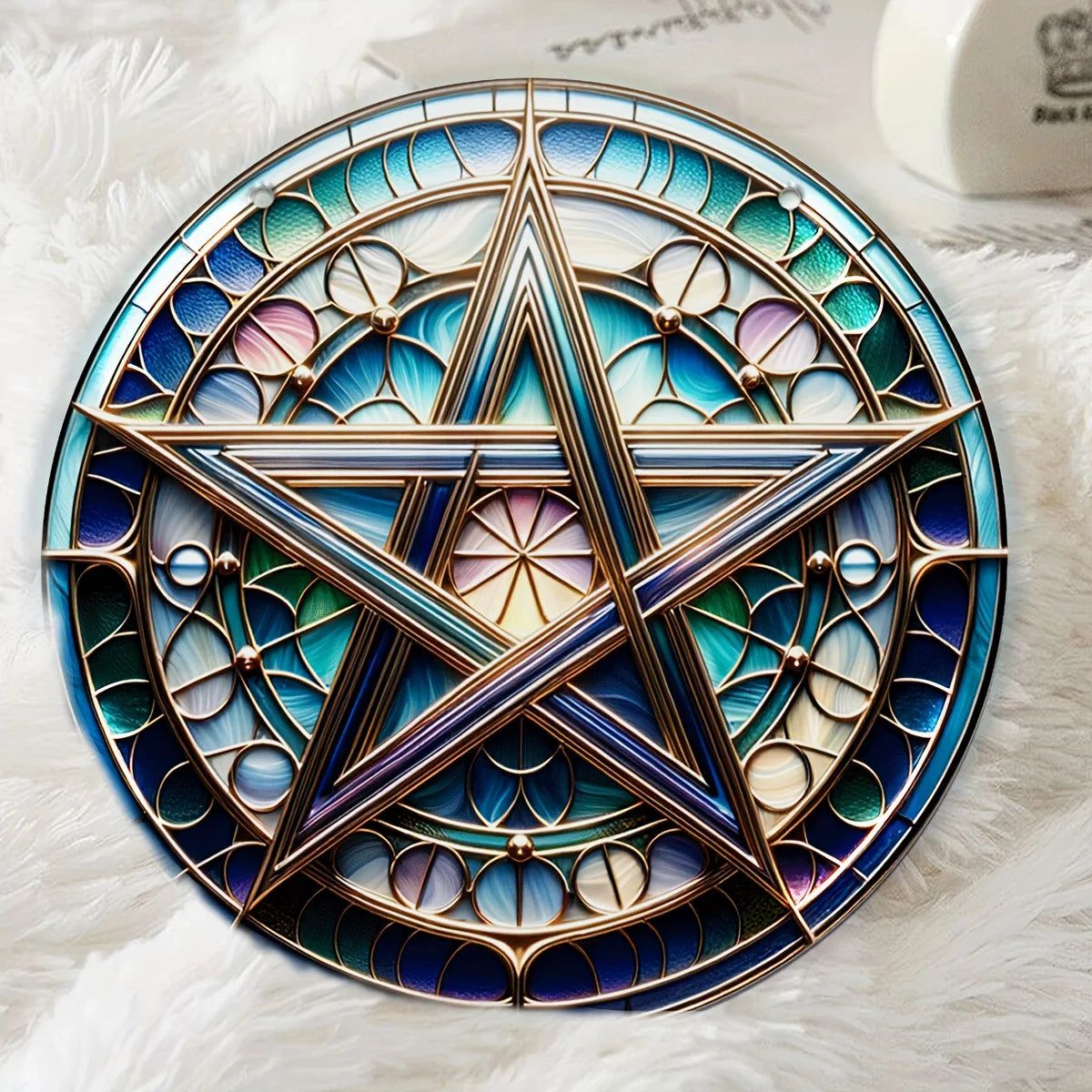 Wicca Pentacle Suncatcher Witchcraft Acrylic Sign-MoonChildWorld