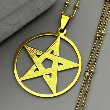Witchcraft Pentagram Necklace - Pagan Pentacle Necklace Wicca Witch Jewelry