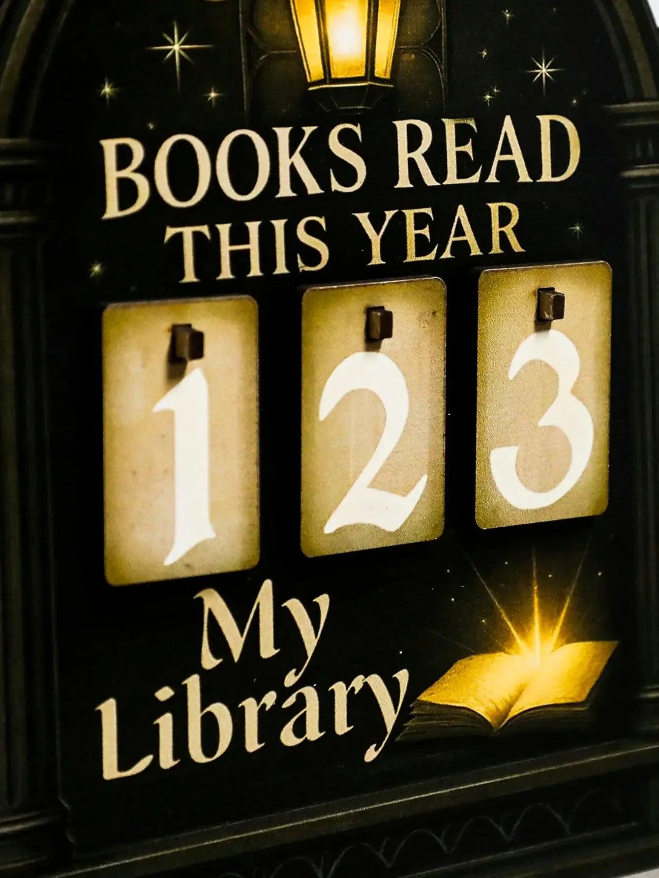 Magical Books Read Tracker Sign - Gothic Witchy Hanging Sign Library Decor with Number Boards for Book Lovers-MoonChildWorld