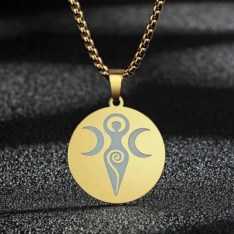 Wicca Spiral Goddess Necklace - Witchcraft Jewelry Pagan Goddess Necklace-MoonChildWorld