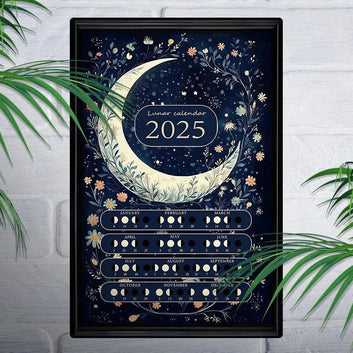 Witchy Metal Wall Art 2025 Wicca Moon Phases Calendar 2025 Lunar Moon Calendar