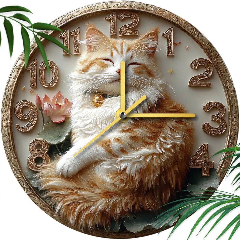 Persian Cat Wall Clock for Cat Lovers-MoonChildWorld