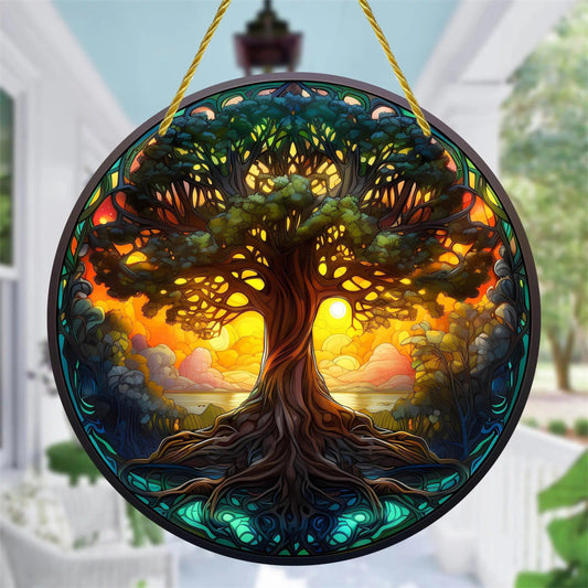 Tree of life Suncatcher Spiritual Acrylic Sign Pagan Window Wall Hanging