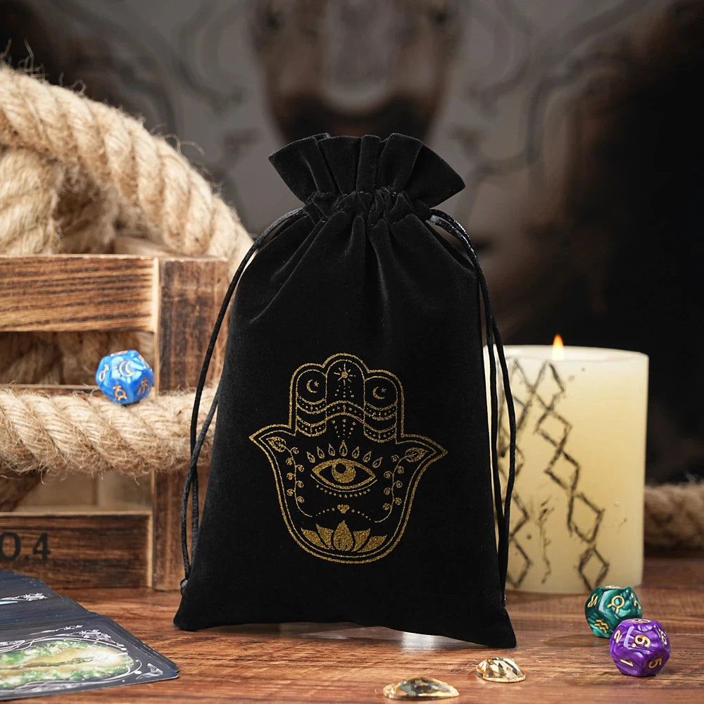 Black Velvet Tarots Cards Storage Bag-MoonChildWorld