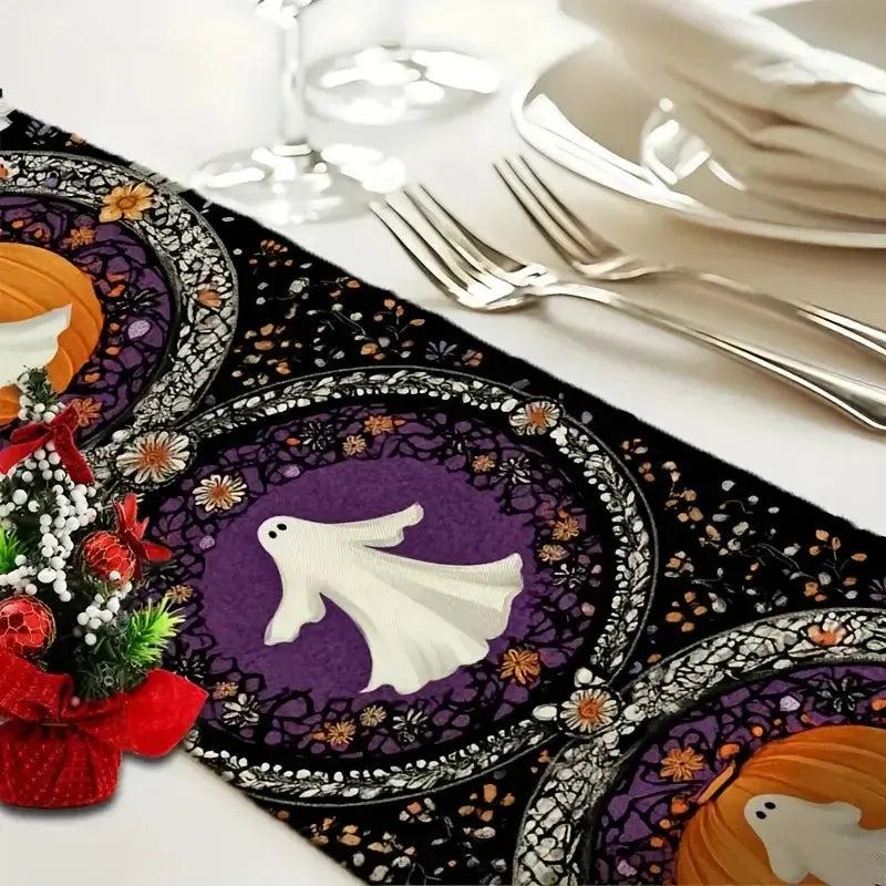 Halloween Table Runner - Spooky Ghost Witchy Table Runner for Witch Home Decor-MoonChildWorld