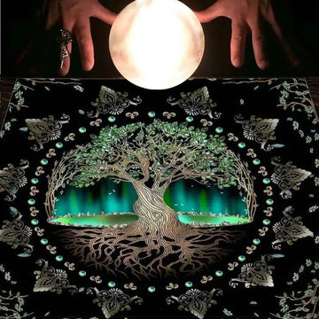 Tree Of Lifes Tarot Card Tablecloth Pagan Altar Cloth-MoonChildWorld