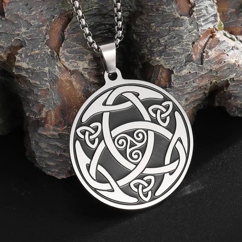 Irish Trinity Celtic Knot Spiral Knot Necklace Wicca Jewelry-MoonChildWorld