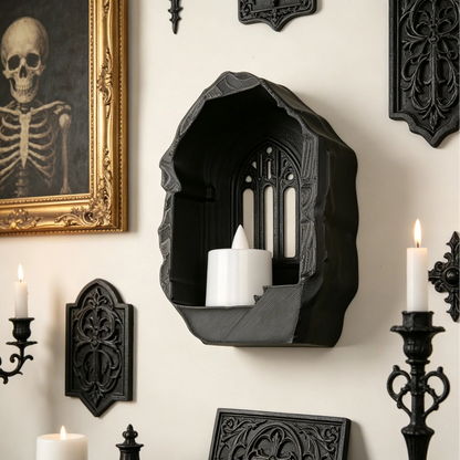 Church Arch Window Witchy Wall Decor Candle Holder For Gothic Dark Room