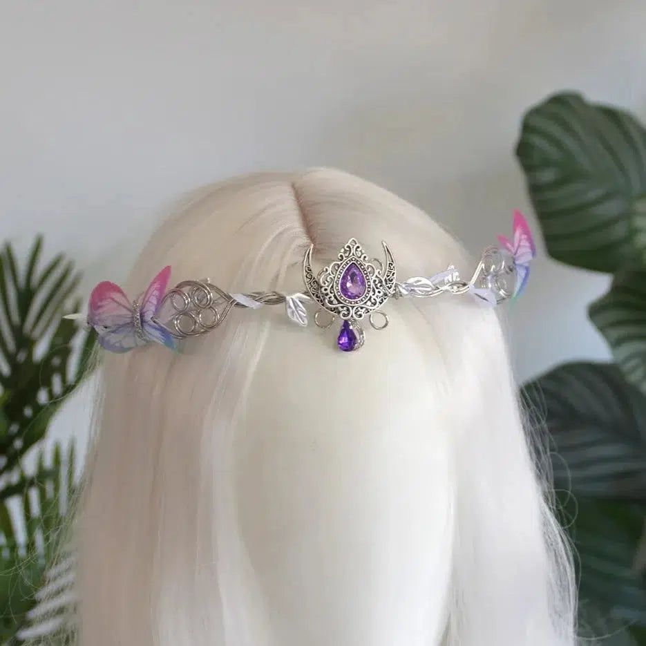 Wiccan Symbol Tiara Elf Crown Mystical Witch Hair Accessories-MoonChildWorld