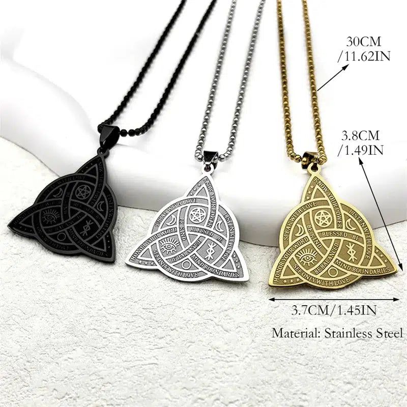 Celtic Trinity Knot Necklace Wicca Triquetra Necklace Witchcraft Jewelry-MoonChildWorld