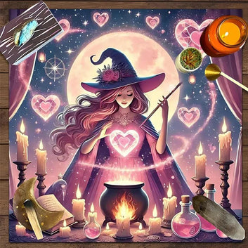 Mystic Witch Tarot Table Cloth Wicca Altar Cloth for Reading Divination