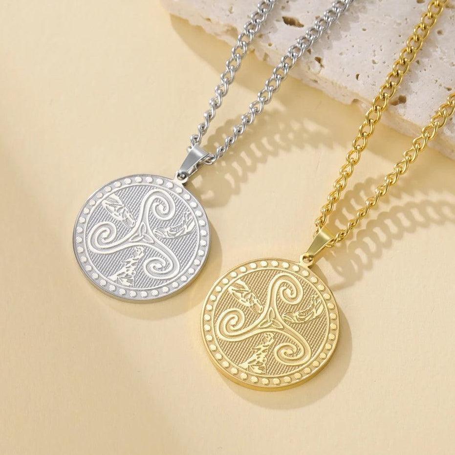 Witchcraft Triple Moon Goddess Triskele Symbol Necklace Wicca Pagan Jewelry-MoonChildWorld