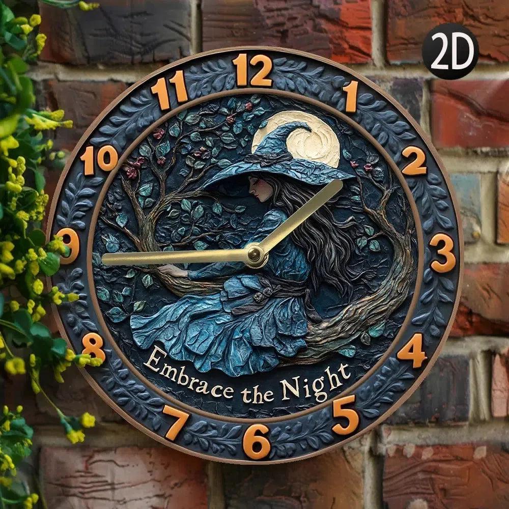 Moon Forest Witch Wall Clock - Witchy Wall Clock for Halloween Home Decor-MoonChildWorld