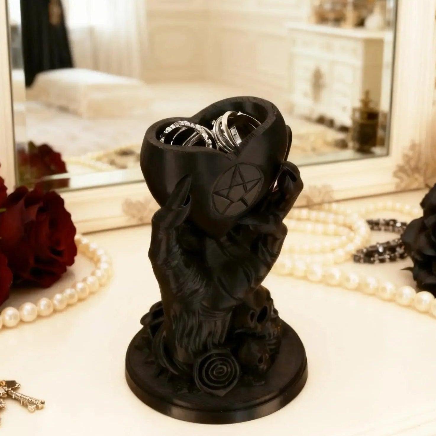 Dark Style Witchy Skull Hand Jewelry Storage Ornament Gothic Home Decor for Witch-MoonChildWorld