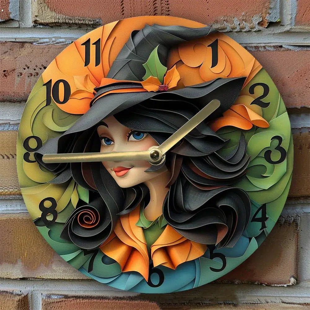 Vintage Witch Wall Clock-MoonChildWorld