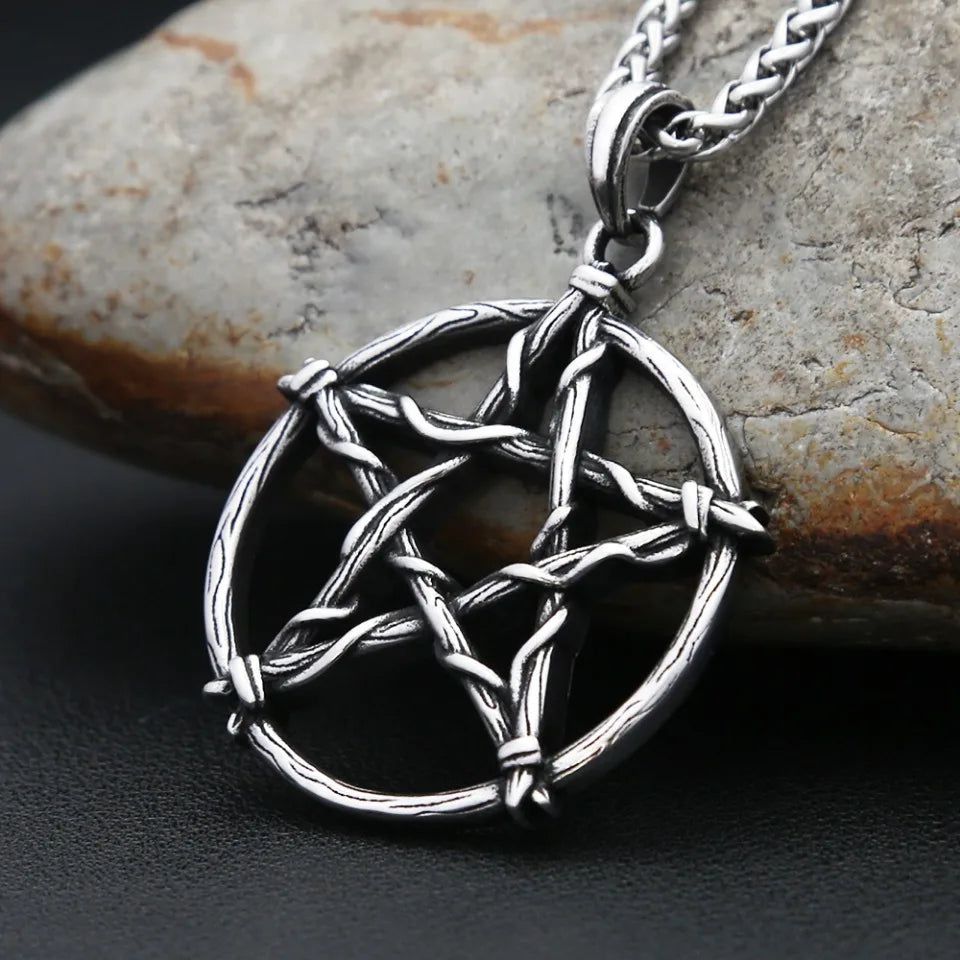 Witchcraft Pentagram Necklace Pentacle Pagan Jewelry-MoonChildWorld