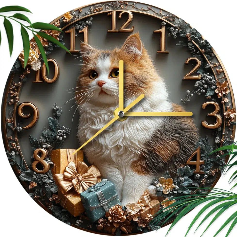 Persian Cat Wall Clock for Cat Lovers-MoonChildWorld