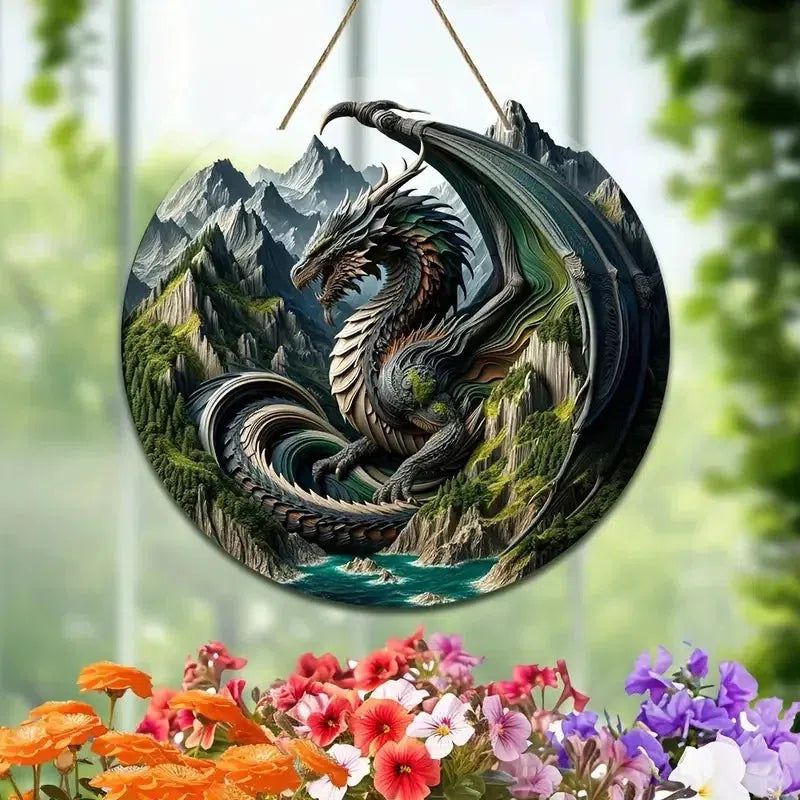 Beautiful Flying Dragon Window Hanging Spirit Dragon Suncatcher Acrylic Sign-MoonChildWorld