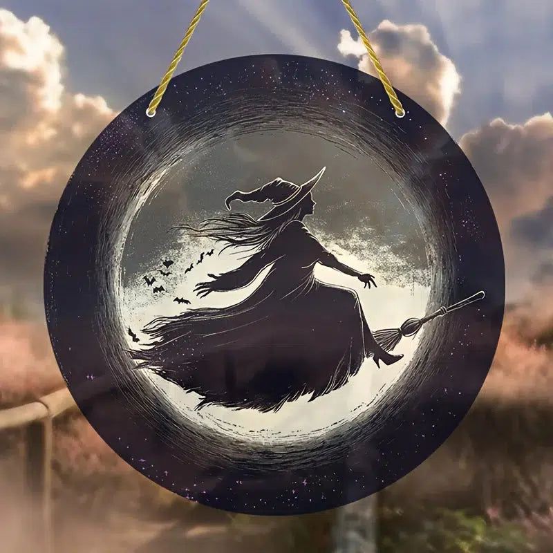 Flying Witch Suncatcher Witchy Hanging Ornament Window Decorations-MoonChildWorld