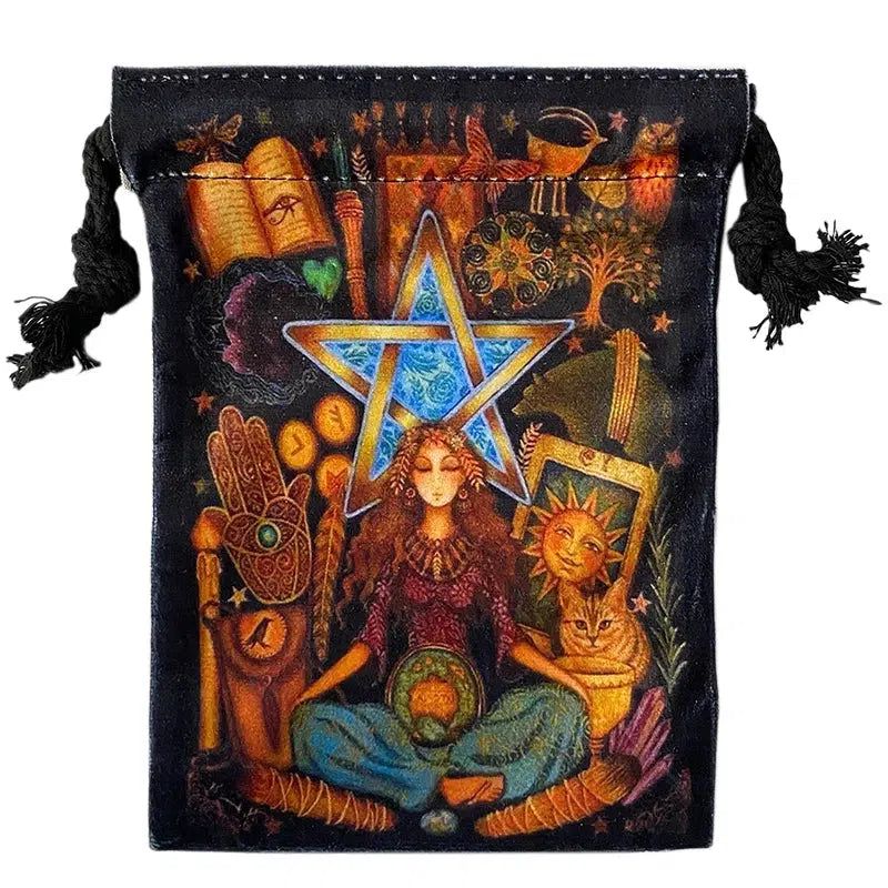 Mystic Velvet Tarot Card Witch Storage Bag Wicca Tarot Pouch-MoonChildWorld