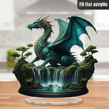 Giant Dragon 2D Flat Acrylic Figurine Dragon Table Ornament Dragon Desk Decor