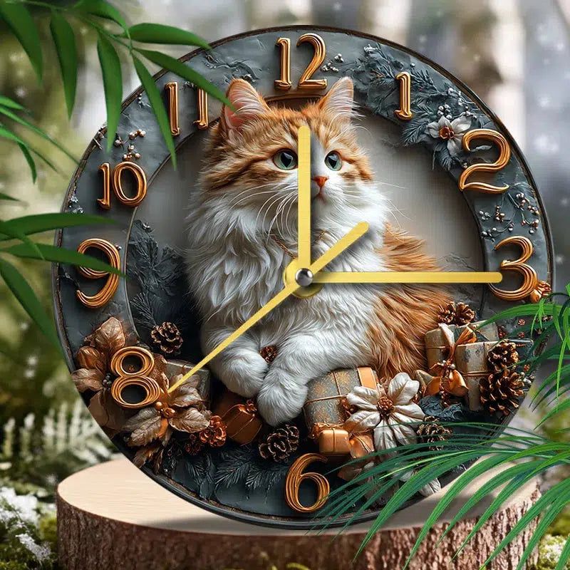 Persian Cat Siamese Cat Wall Clock for Cat Lovers-MoonChildWorld