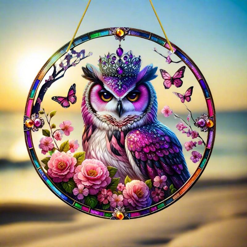 Mystic Owl Acrylic Suncatcher Witchy Window Decor-MoonChildWorld