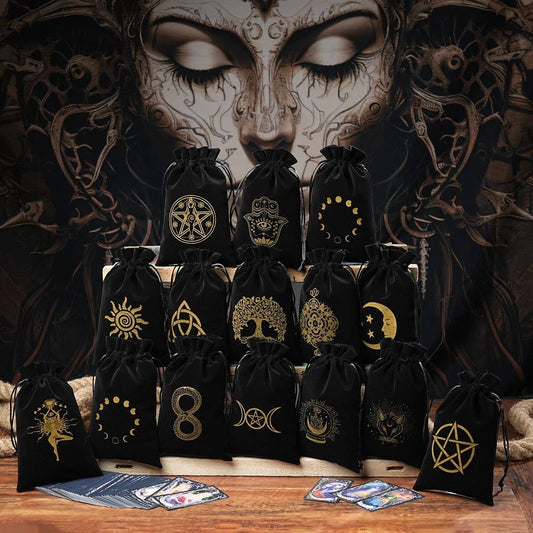 Black Velvet Tarots Cards Storage Bag